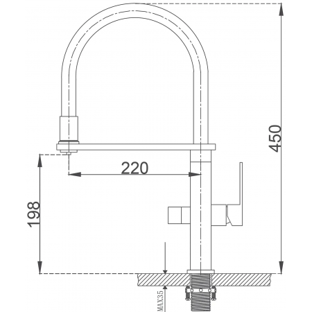 Кухонный смеситель Fabiano FKM 3120 Inox A-28